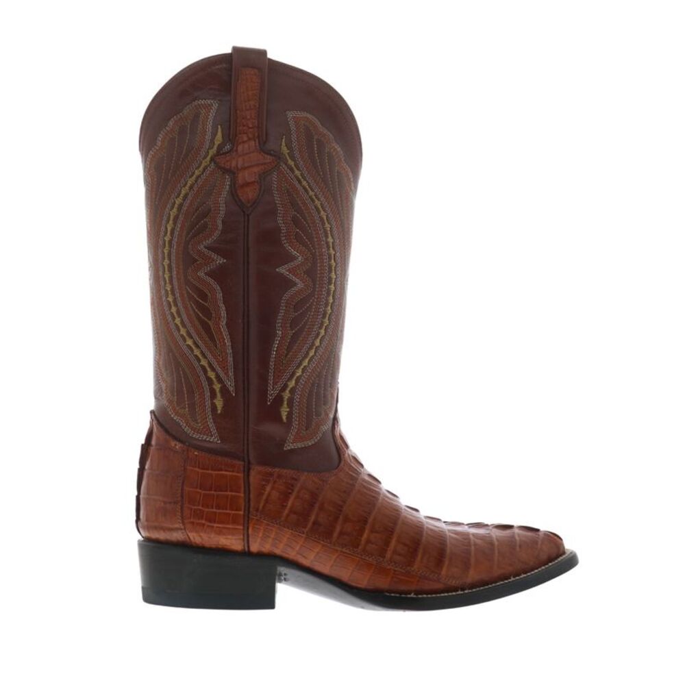 Ferrini Mens Caiman Tail X-Toe Brown Boots (NWT)